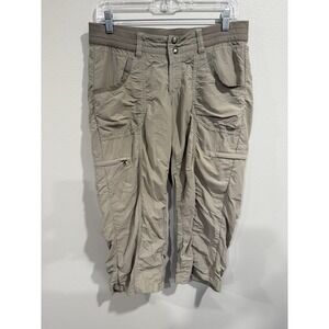 Kuhl Capri Pants Women's Size 6 Reg khaki Stretch Elastic Waist Hiking Outdoor
